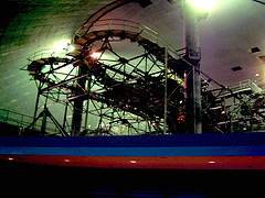 Inside Space Mountain with the lights on