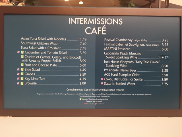 Intermissions Cafe Menu