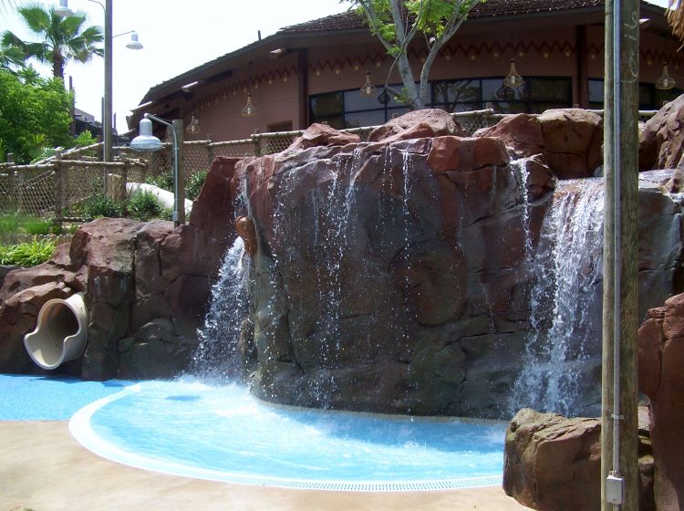 Kids area waterfall.