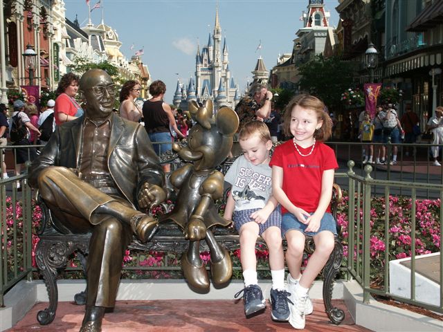 Kids at Magic Kingdom Castle in 2004