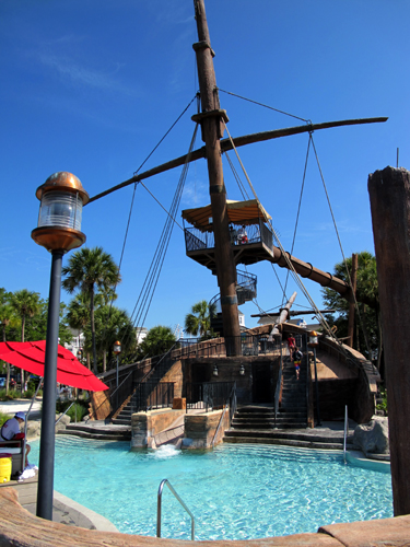 Kids Pool and Slide - Flying Jib Slide in Background