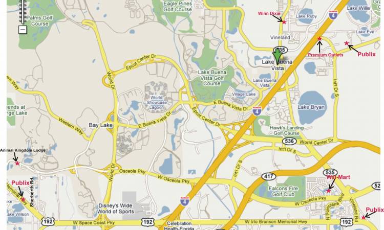 Lake Buena Vista Grocery Map