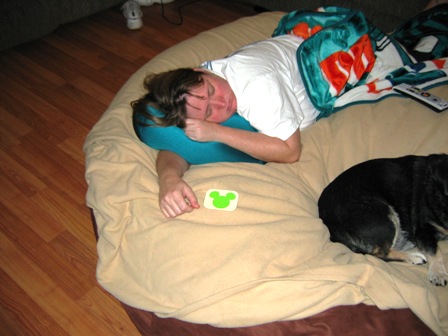lime green mickey and sleeping pic