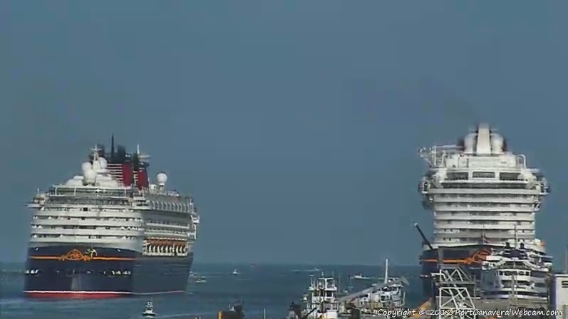 Magic passes Fantasy at Port Canaveral, 30-Mar-2012
