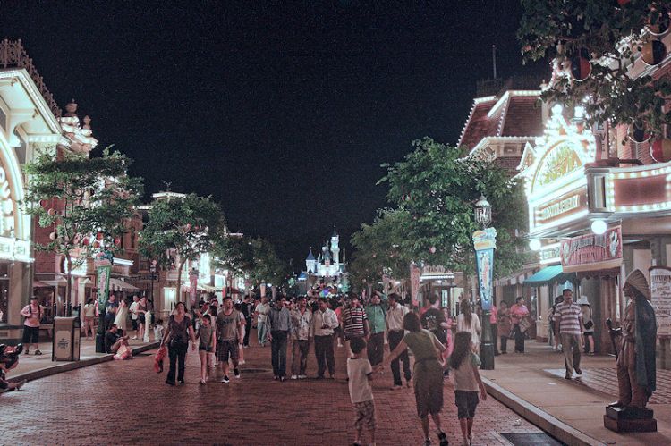 Main Street USA at Night - Hong Kong Disneyland