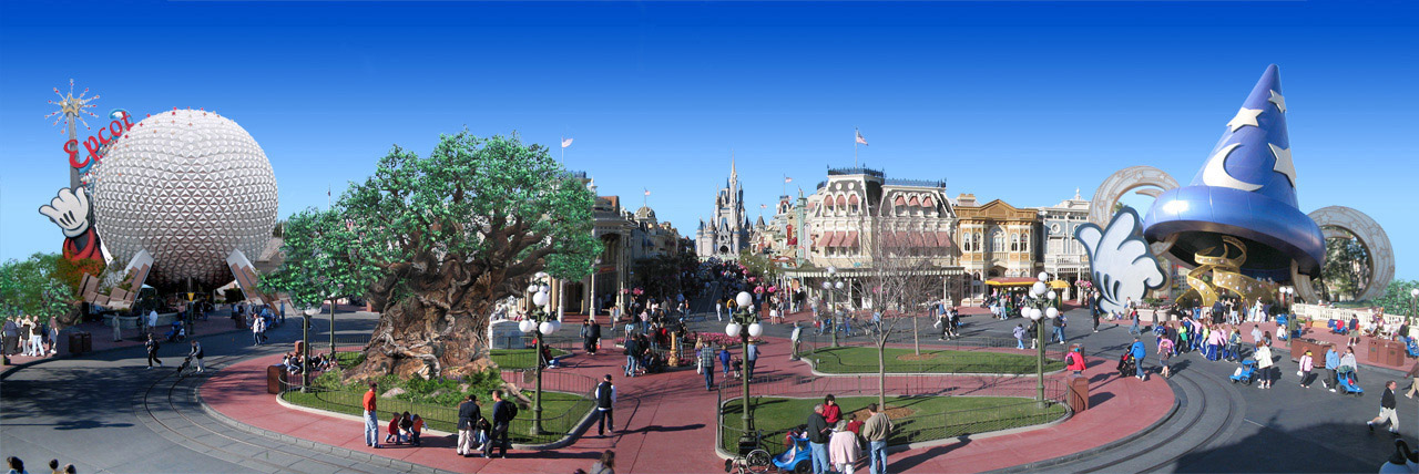 Main Street USA with 4 Icons