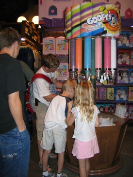Making powder candy sticks at Epcot