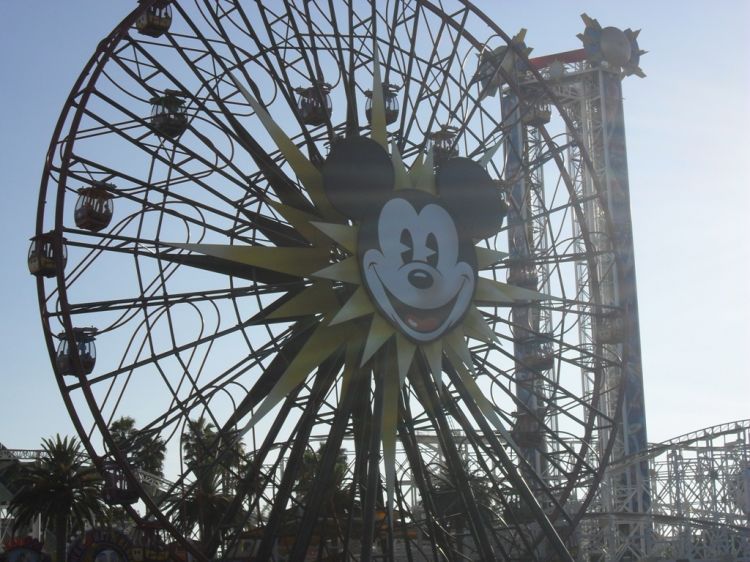 Maliboomer and Mickey's Fun Wheel inside California Screamin tracks