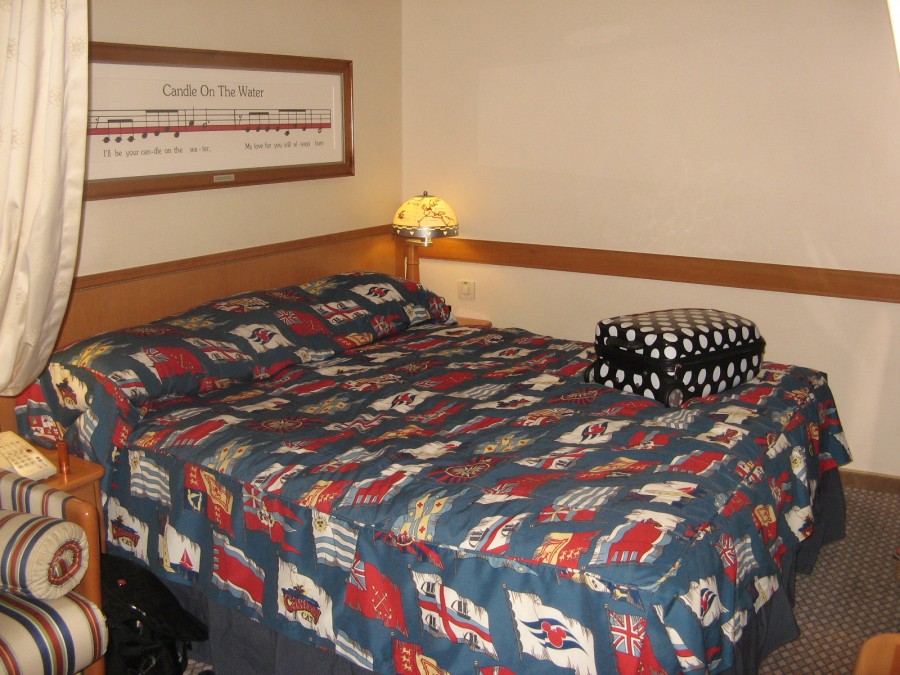 Master bed with pull across curtain for privacy