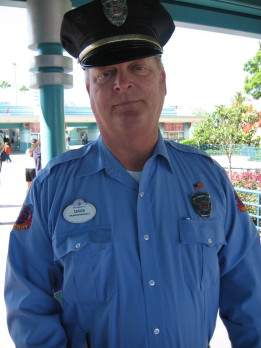 Michael Caine as WDW Security Guard