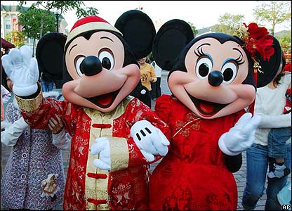 Mickey and Minnie Mouse