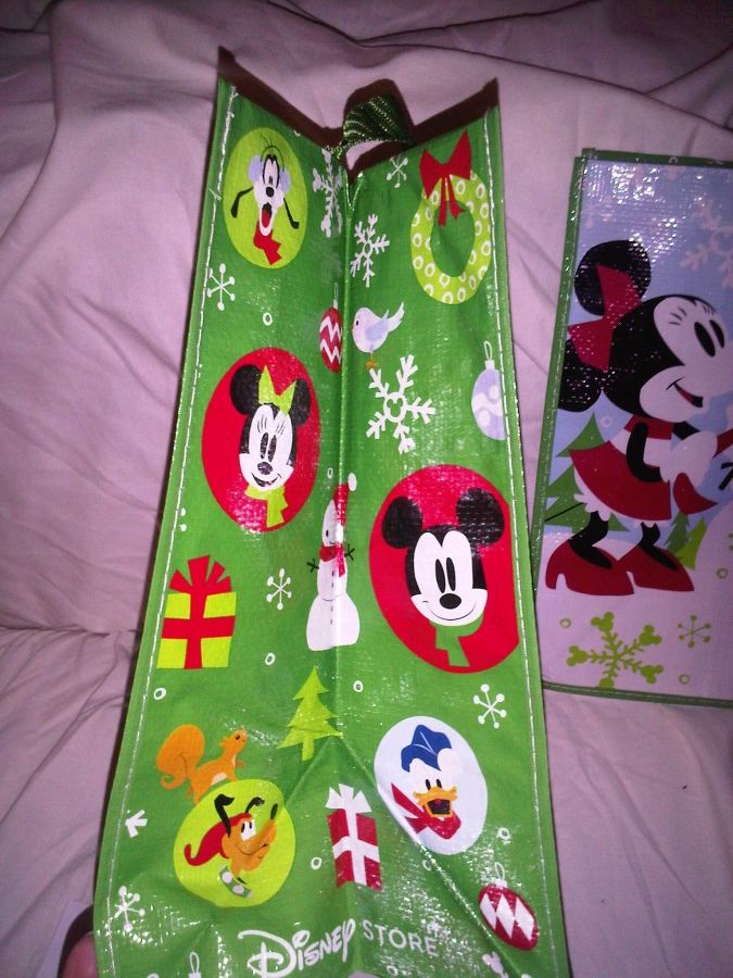 mickey minnie christmas bag disneystore side