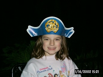 My daughter at Hooks Pointe - Disneyland Hotel