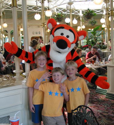 My kids with Tigger at the Crystal Palace