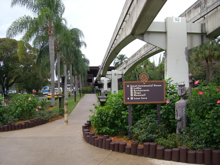 Near bus stop at Polynesian Resort