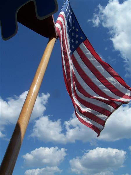 Ole Glory on a launch