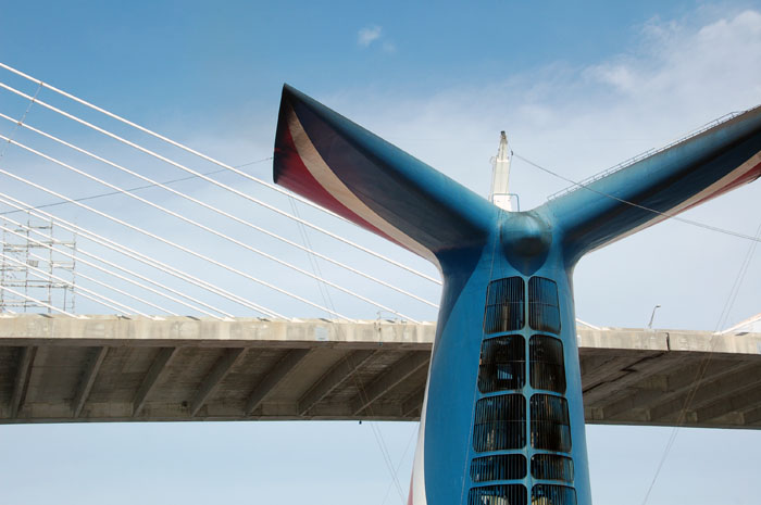 Passing under the Jacksonville Bridge