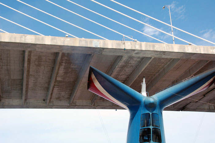 Passing under the Jacksonville Bridge
