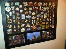 pin board with trip pics