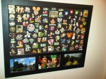 pin board with trip pics