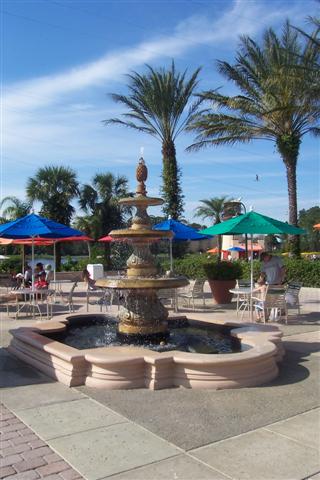 Plaza fountain outside of Old Port Royale.