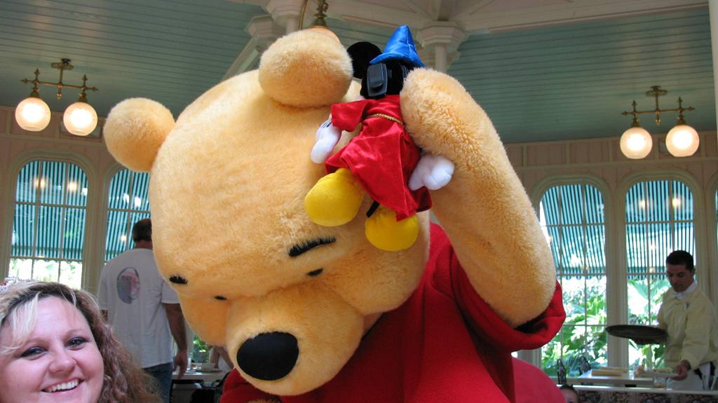 Pooh Talking to Mickey