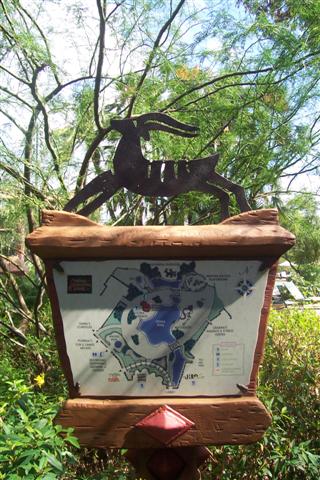 Pool directional sign.