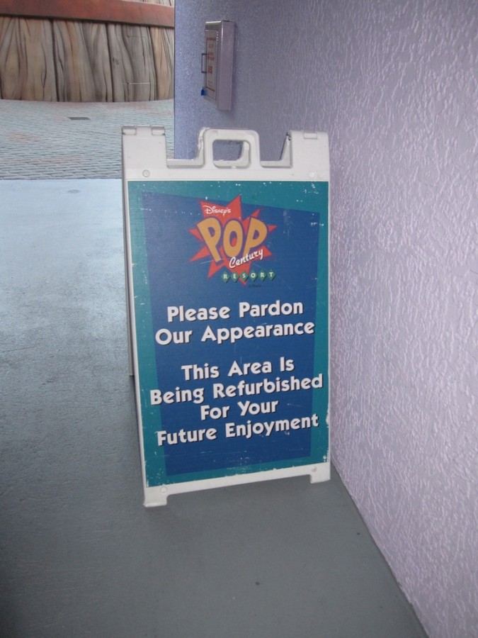 Pop Century 50's building 1 refurbishment sign, 13-Sep-2010