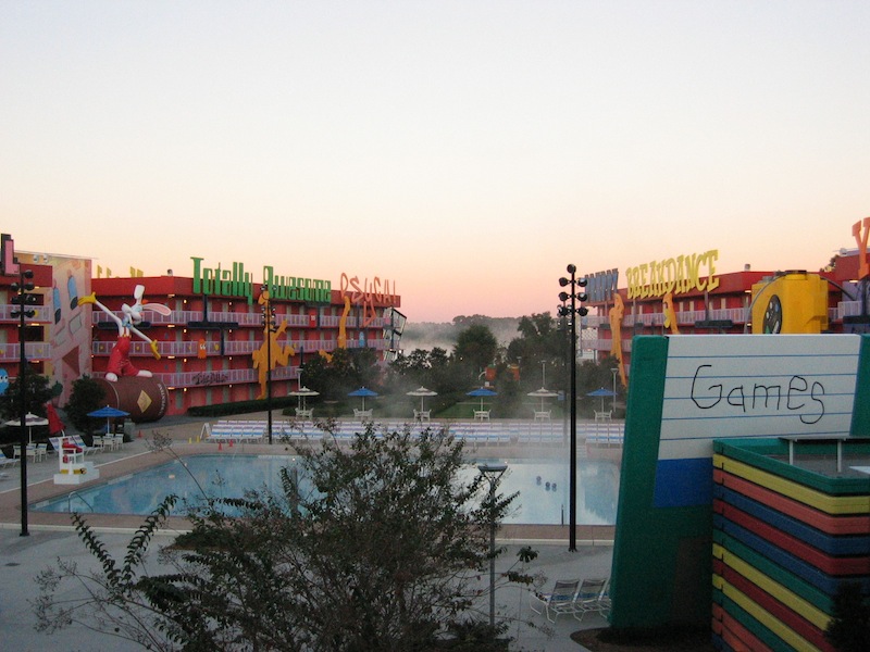 Pop Century 80's buildings and Computer Pool