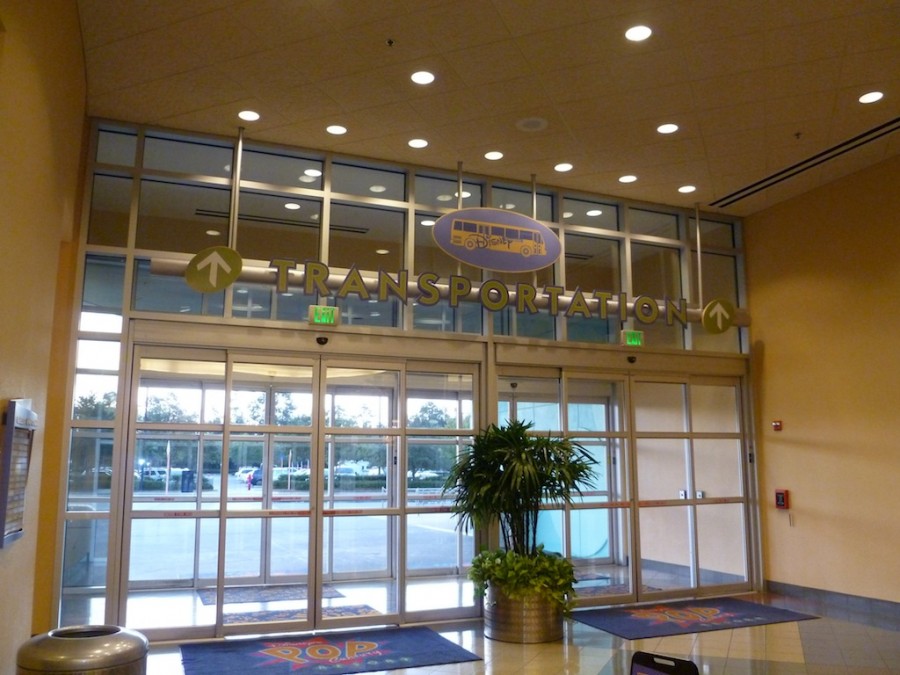 Pop Century Classic Hall exit to transportation, 22-Aug-2011