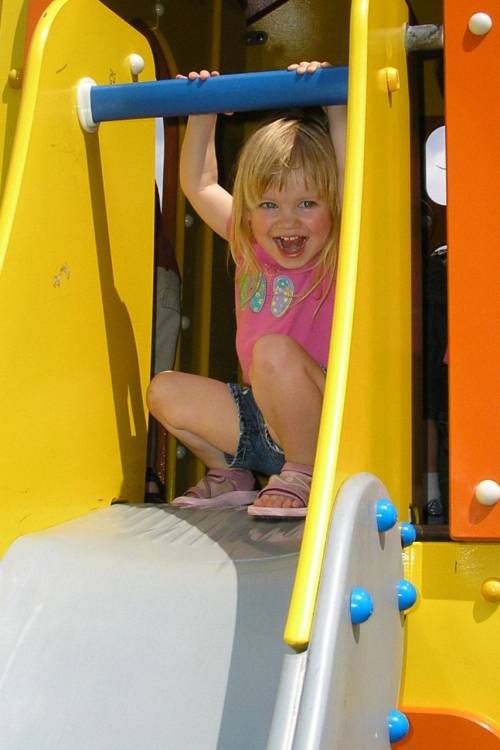 Preparing to Slide at Downtown Disney