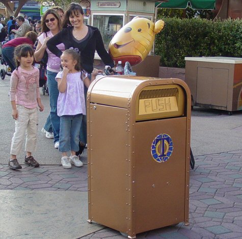 push the garbage can