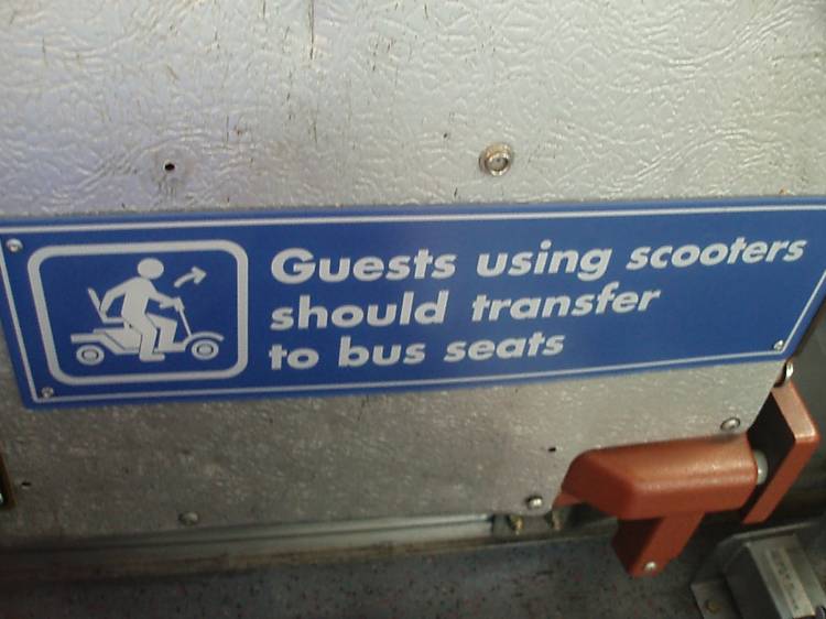 Sign on bus
