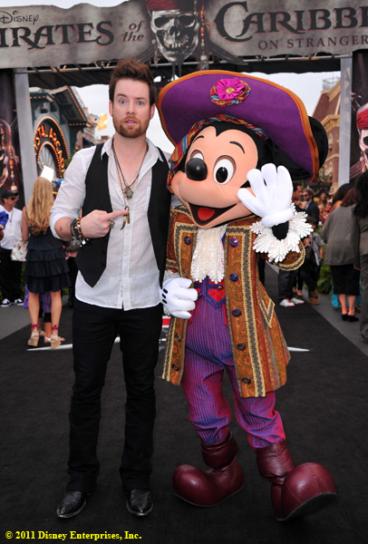 Singer David Cook and Mickey Mouse