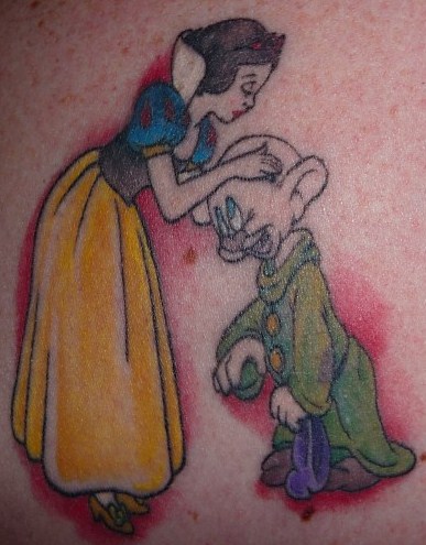 Snow White and Dopey tattoo