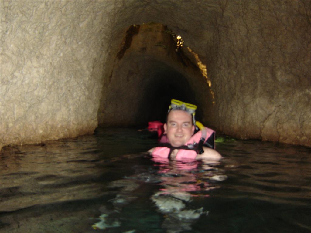Steve in underground river