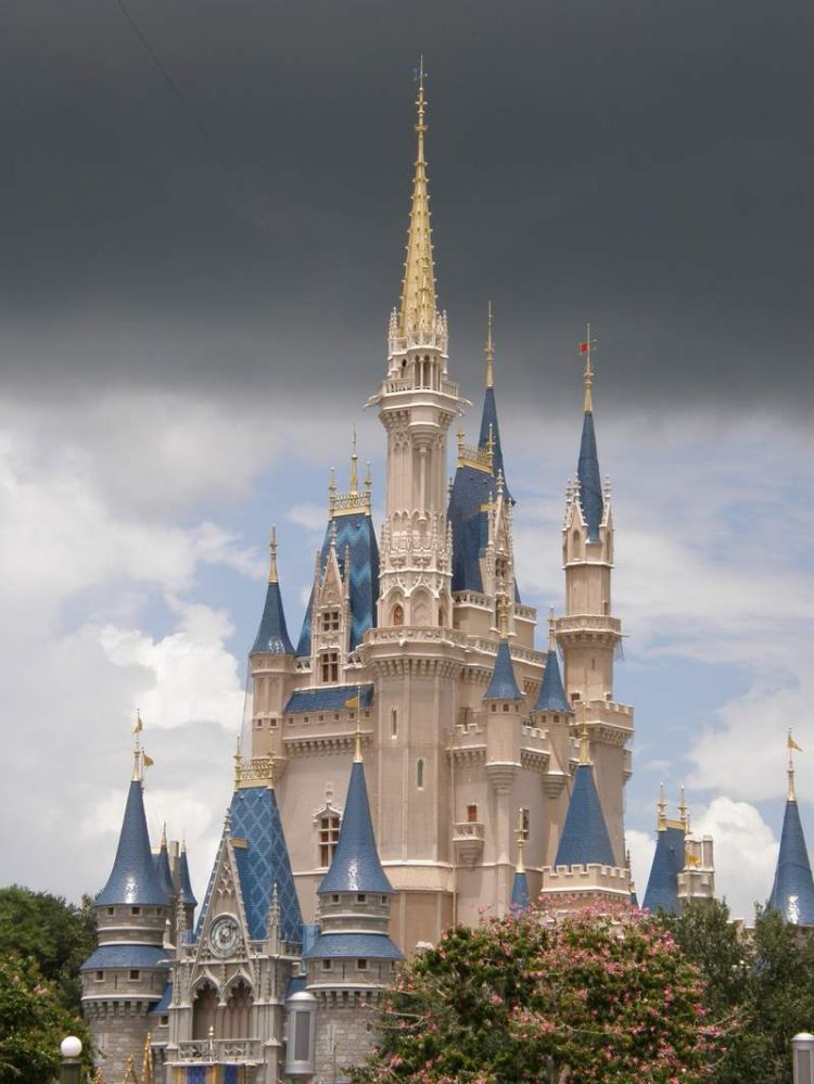 storm clouds over castle