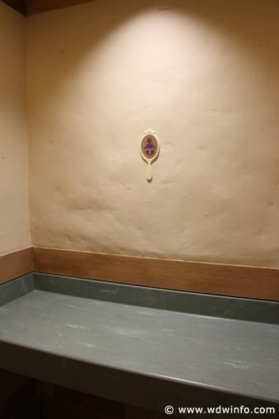 Tangled rest area - changing table in women's restroom