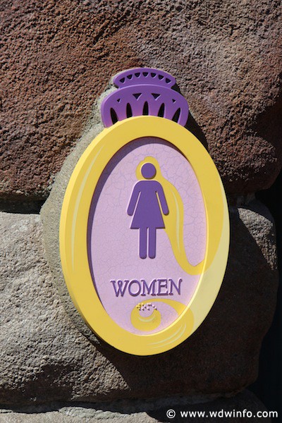 Tangled rest area - restroom sign