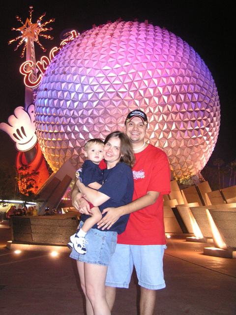 The Family in front of Spaceship Earth