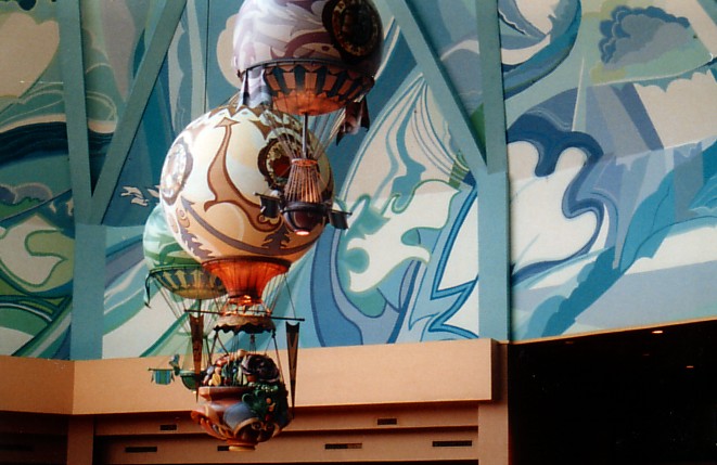 The Land's original ceiling and balloons.