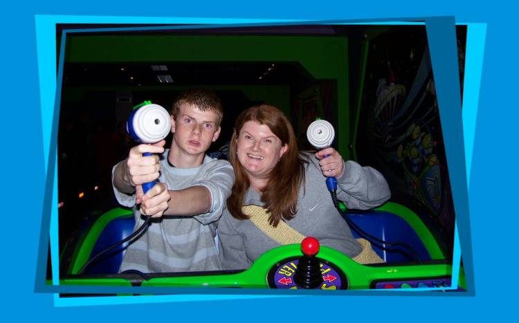 Thom & Jackie on Buzz lazer challenge