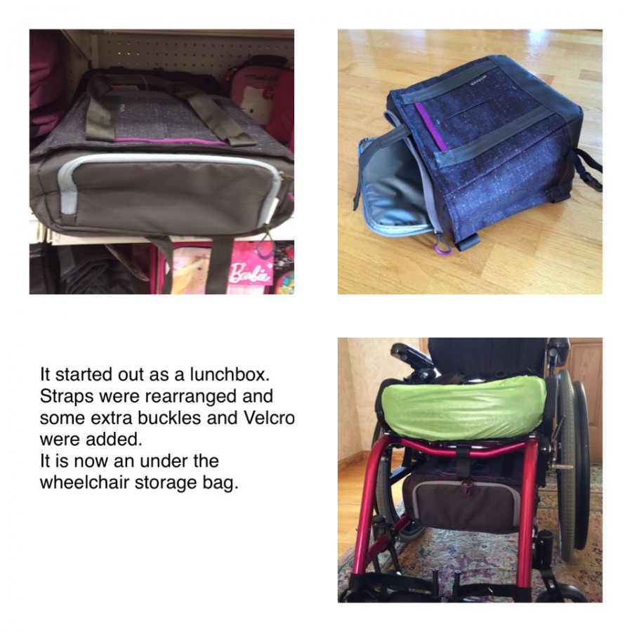 Under wheelchair storage bag