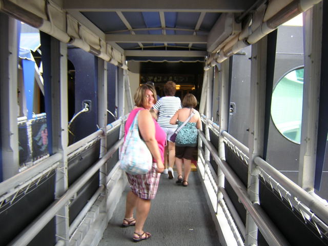 Walking up the Gangway
