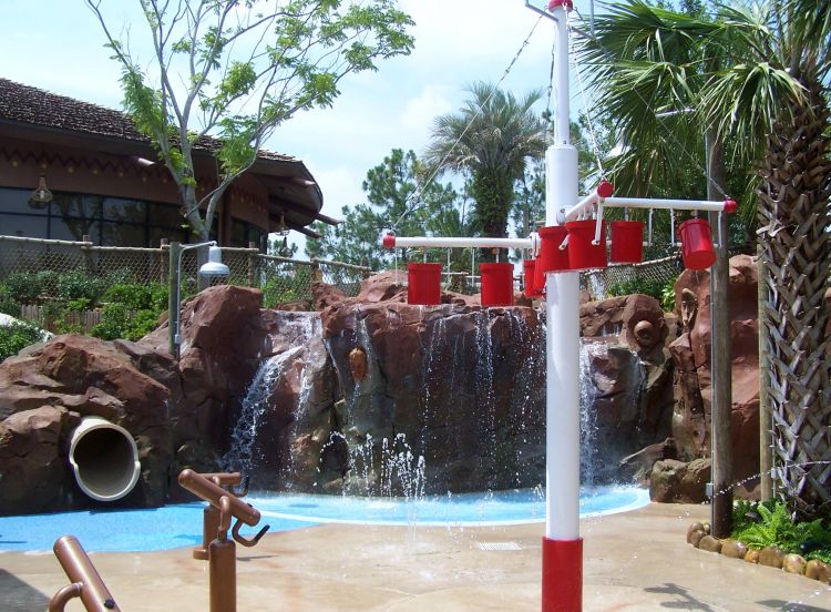 Waterfall and tipping buckets.
