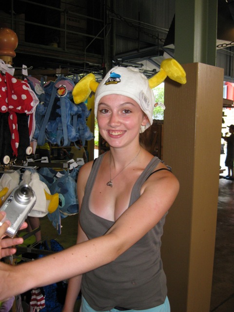 Wearing a Donald Hat