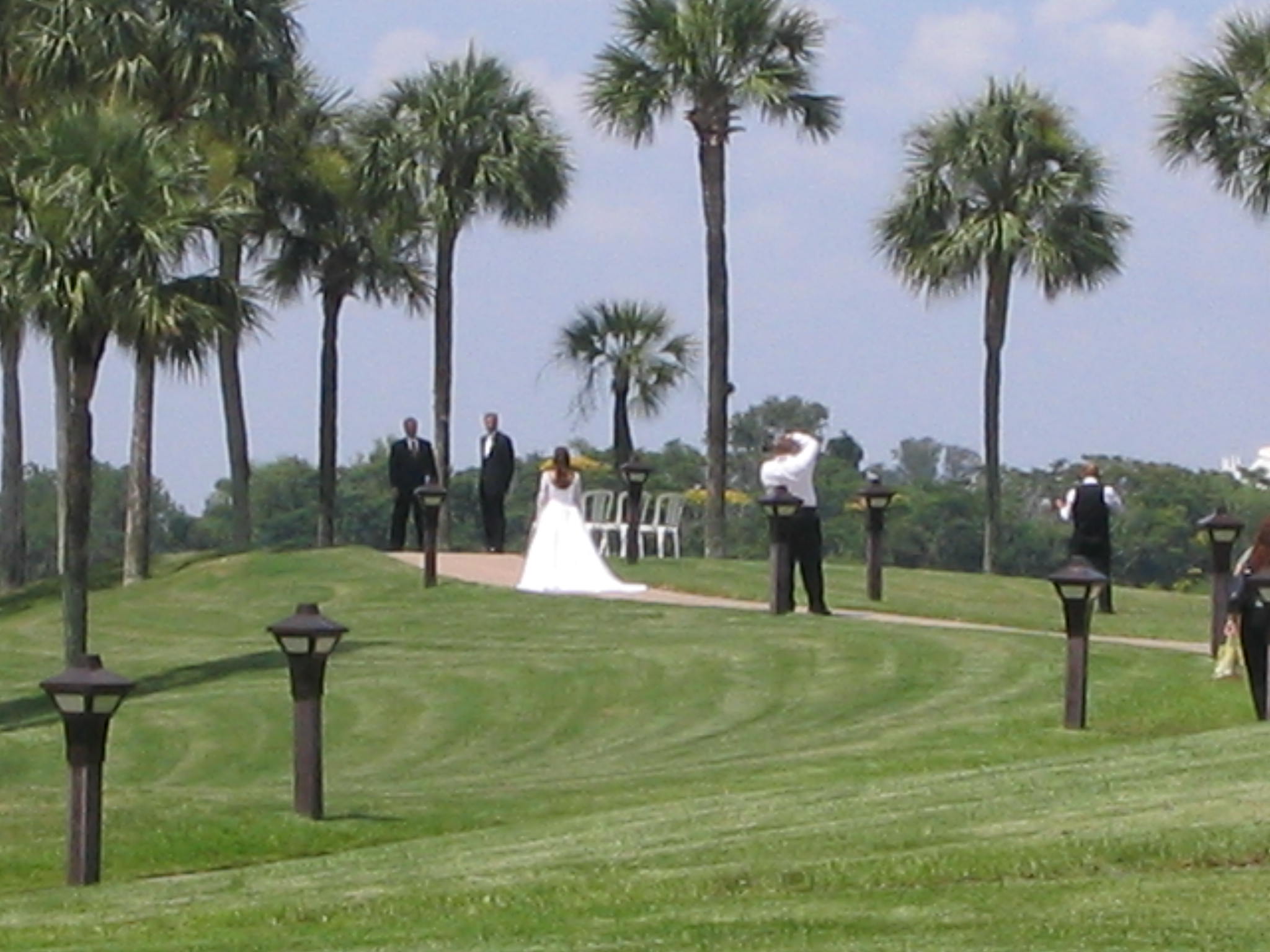 Wedding as seen from our room