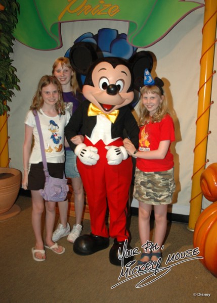 With Mickey Mouse