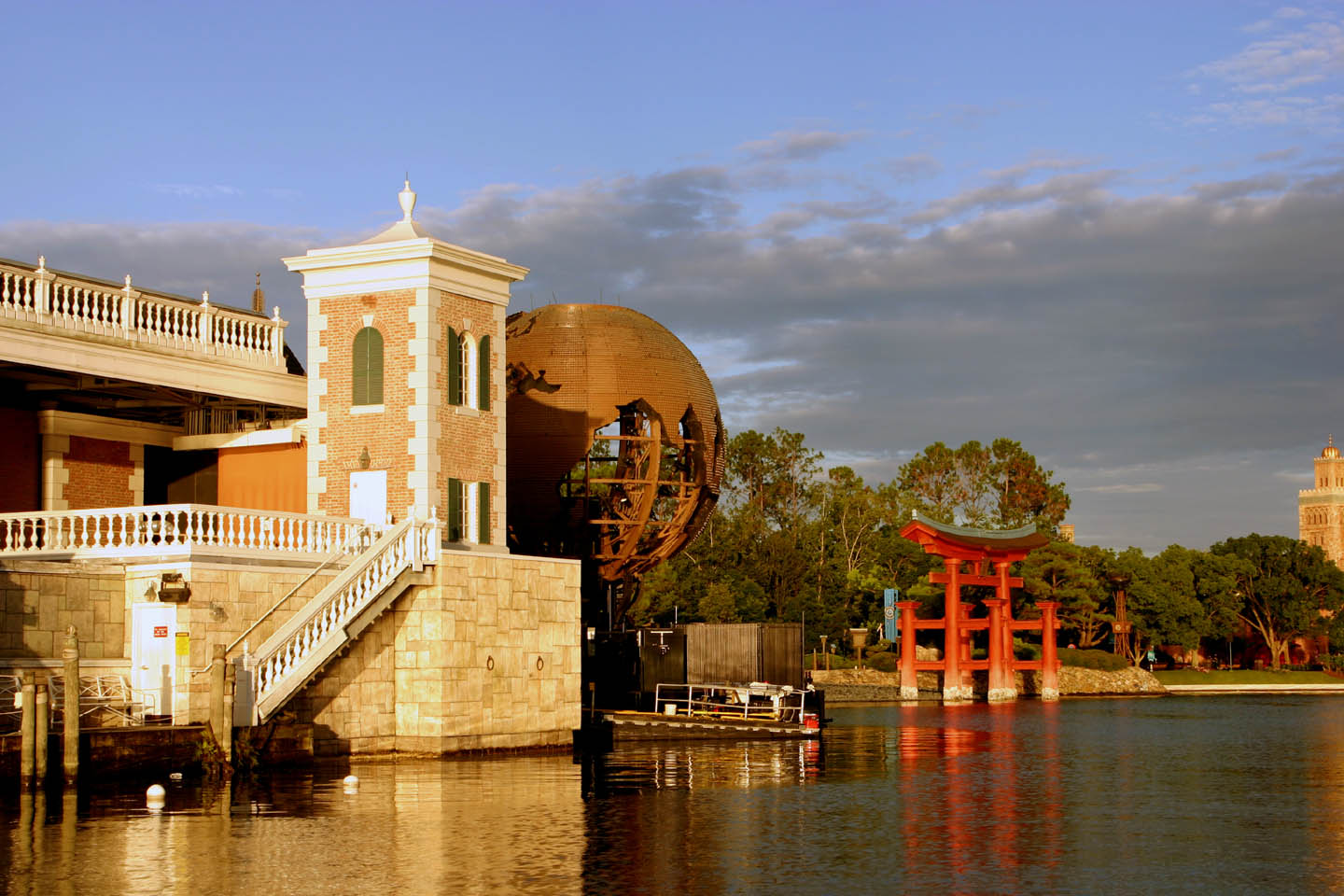 World Showcase at dawn