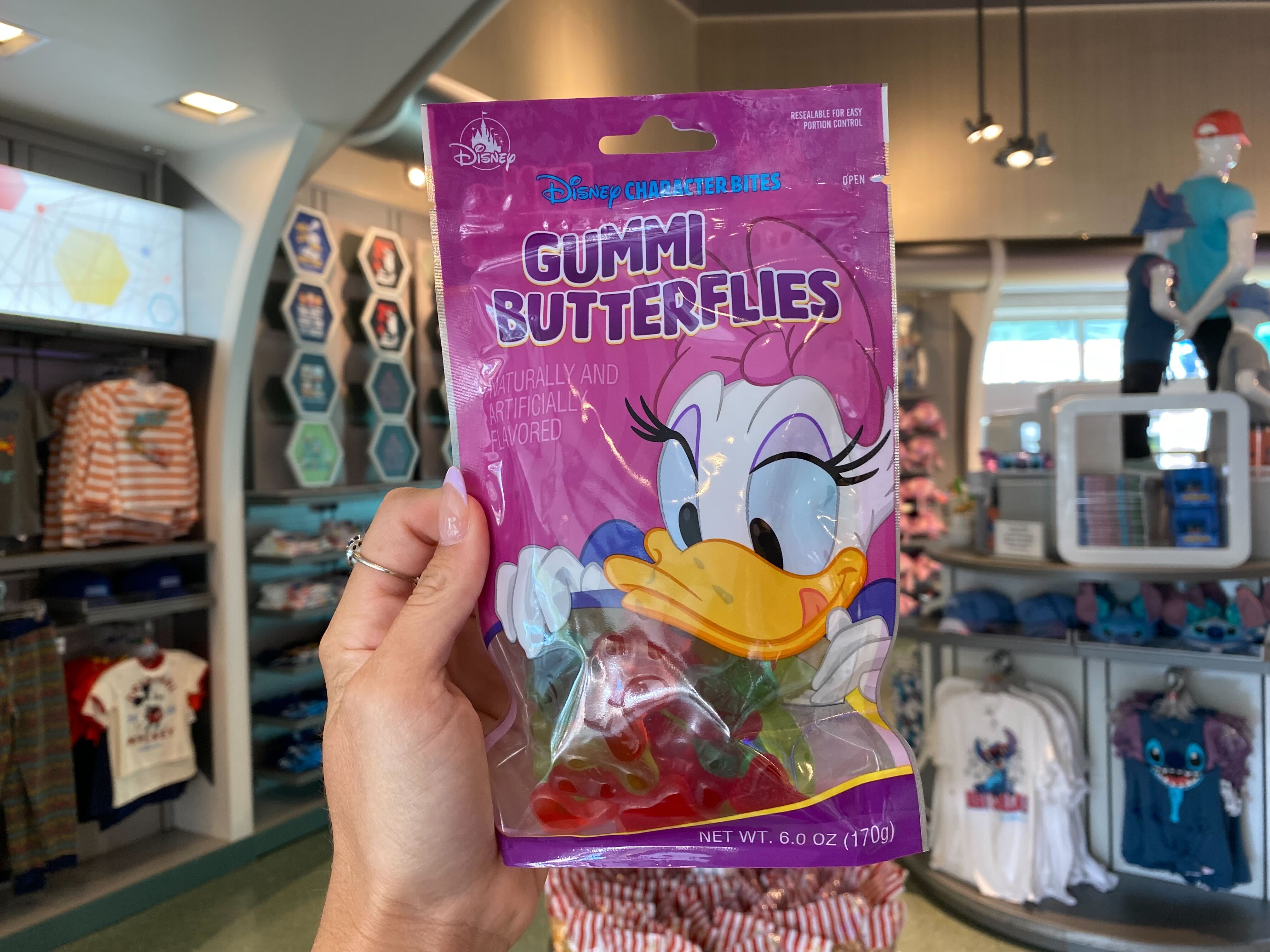 disney character bites gummi butterflies